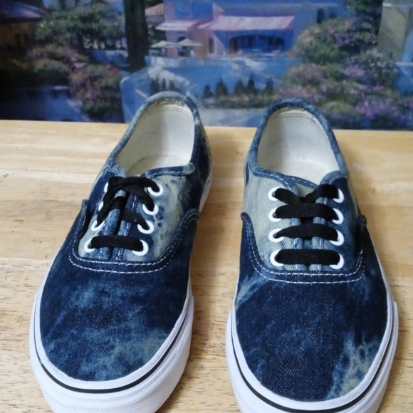Vans Authentic Acid Denim Wash Sneakers, Size 2.5 Y - Picture 10 of 12